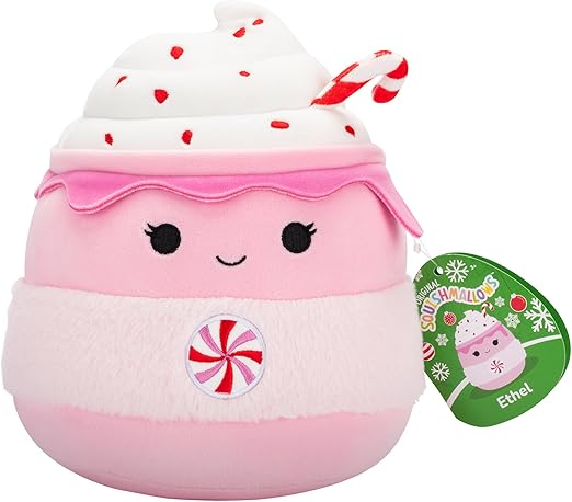 Ethel the Pink Candy Cane Hot Chocolate - Squishmallows - 7.5-Inch